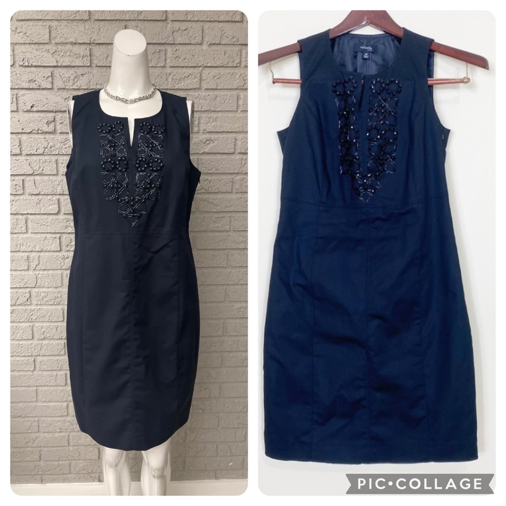 Rafaella Petite Sleeveless Beaded Dress  Cocktail Dress Black Specail Size 6P